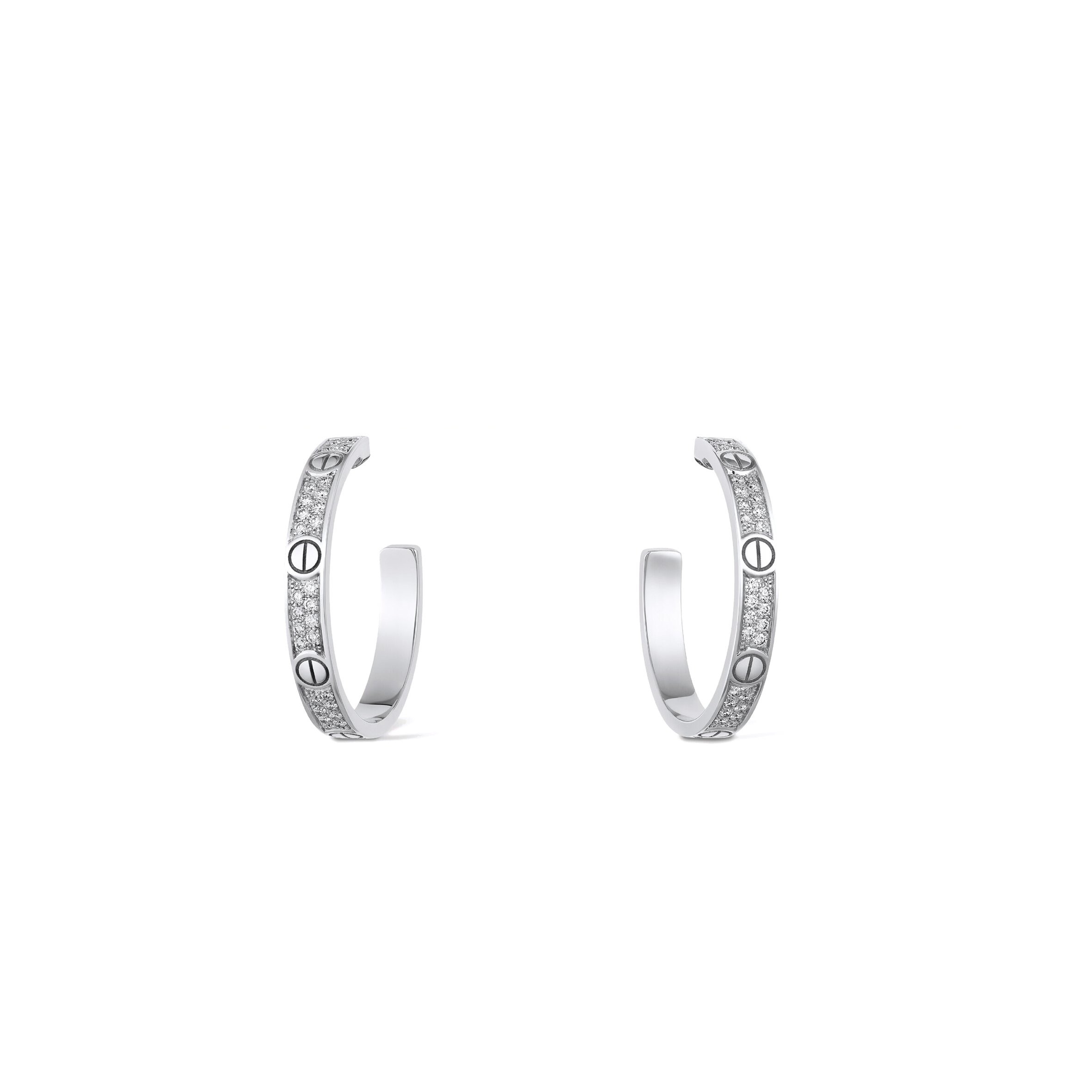 CARTIER LOVE HOOP EARRINGS, MEDIUM MODEL, PAVED N8515193 CARTIER LOVE HOOP EARRINGS, MEDIUM MODEL, PAVED N8515193